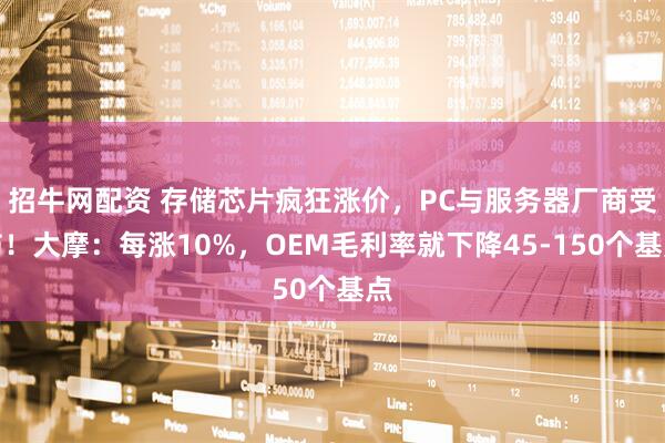 招牛网配资 存储芯片疯狂涨价，PC与服务器厂商受伤！大摩：每涨10%，OEM毛利率就下降45-150个基点